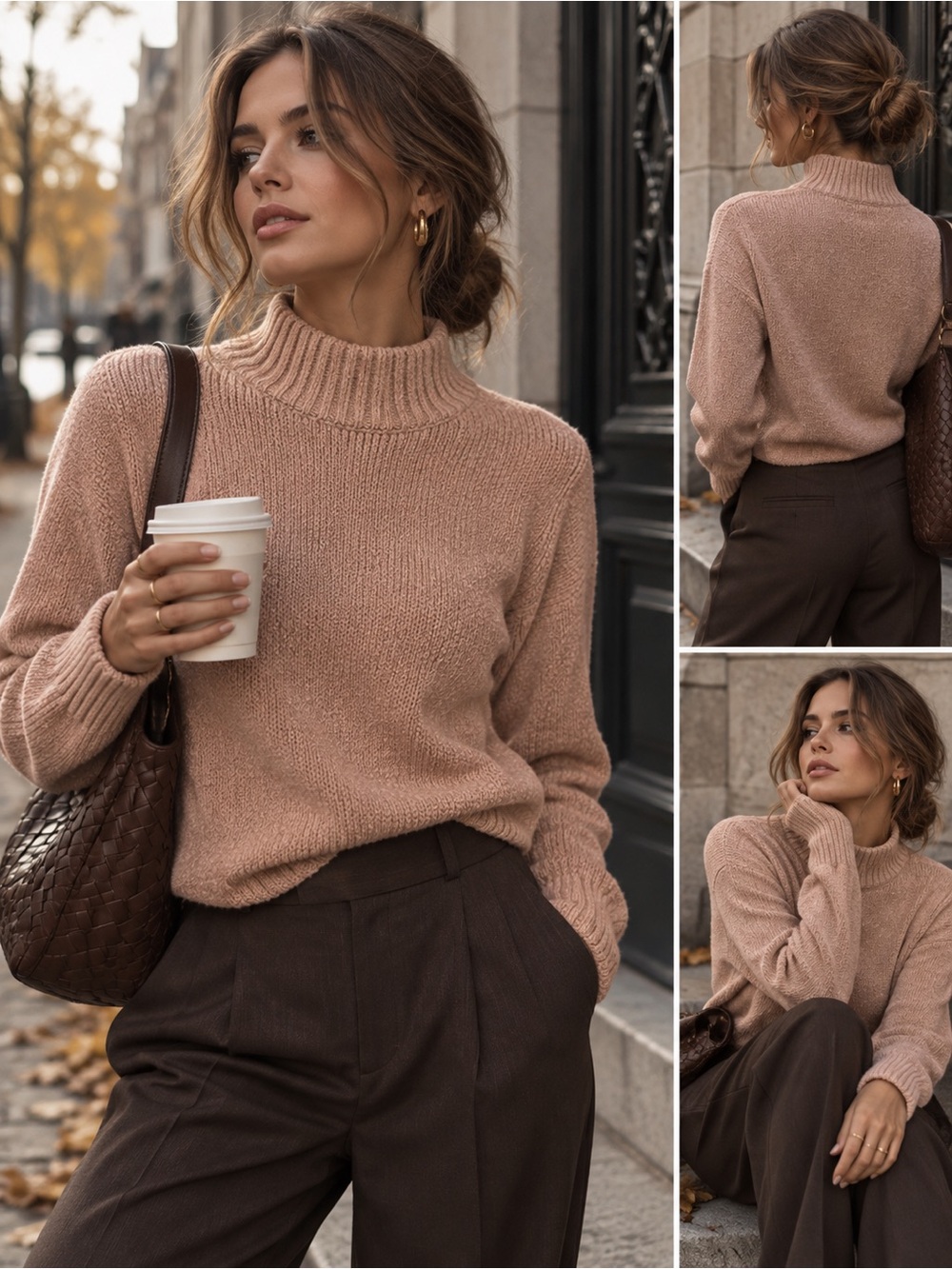 Wilfred Free | Ribbed Crew Neck Sweater | Chenille Style | Blush Pink | Medium